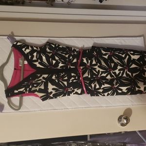 Floral midi dress with belt